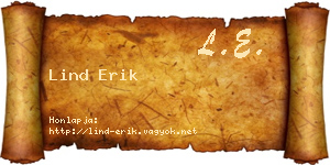 Lind Erik névjegykártya